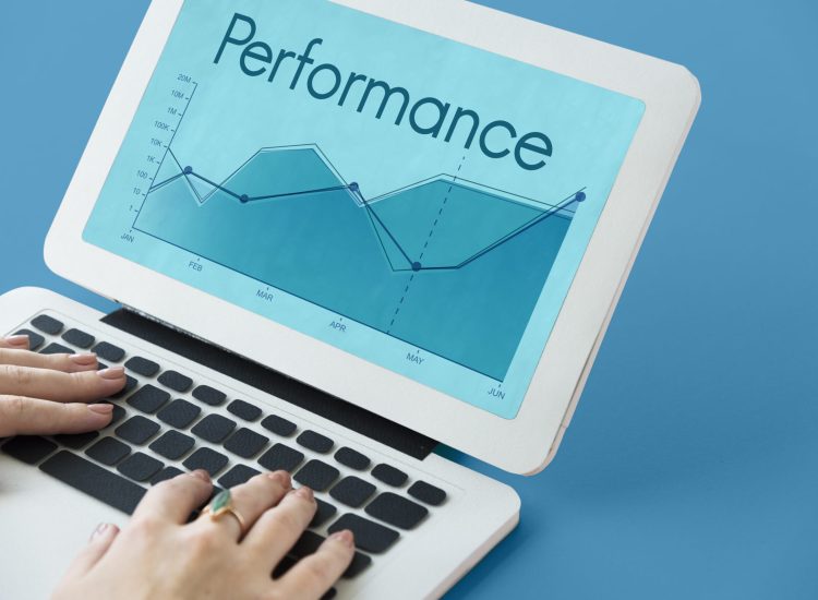 Corporate business line graph report